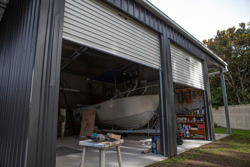 the shed company double garage twin roller doors