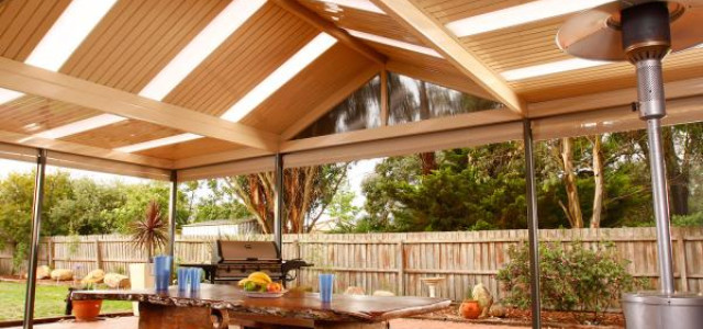 Custom roof patio with skylight sheets