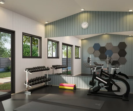Shed Interior Gym Gable min