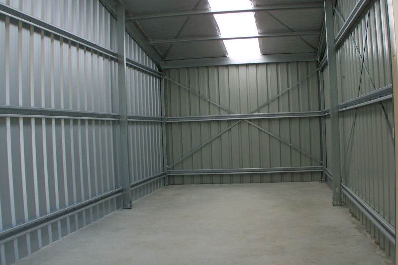 Barn storage shed individual bay with skylight