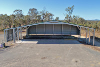 Commercial Cover with gable end wall and awning