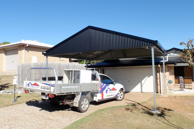 Gable roof carport with shs posts