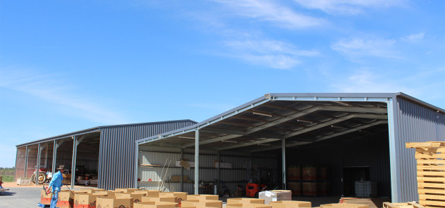 Open front and open gable end farm sheds