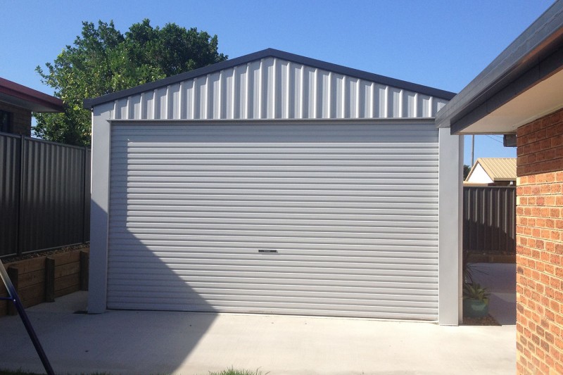 Single garage erected at rear of home