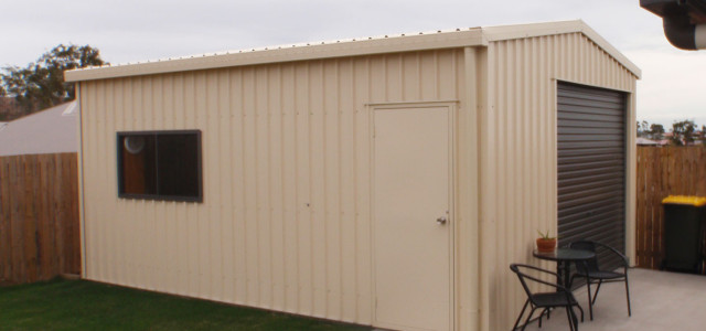 Single garage with offset roller door side view