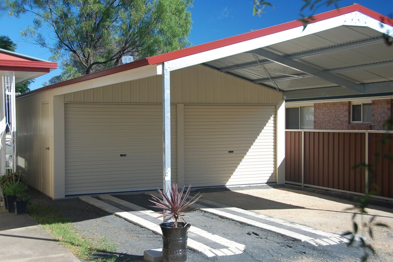 Twin car garaport shed